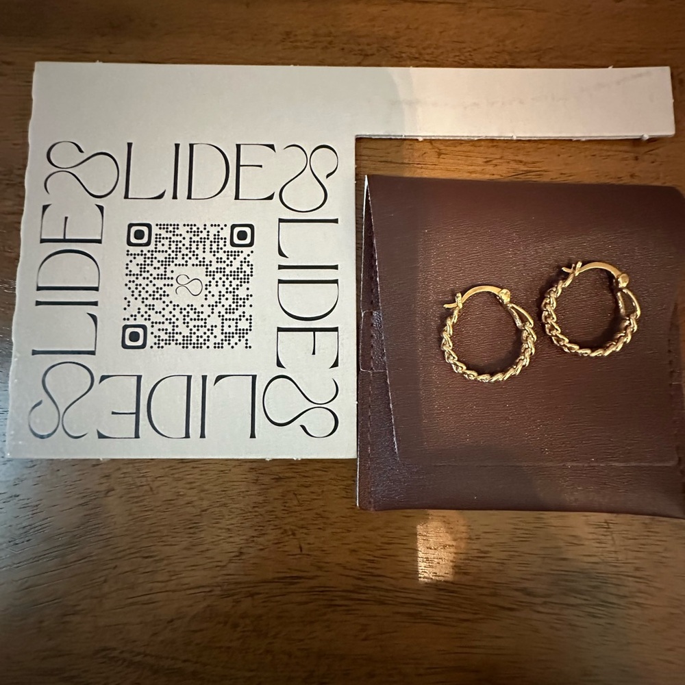 SLIDE Gold Twisted Hoop Earrings Accessories